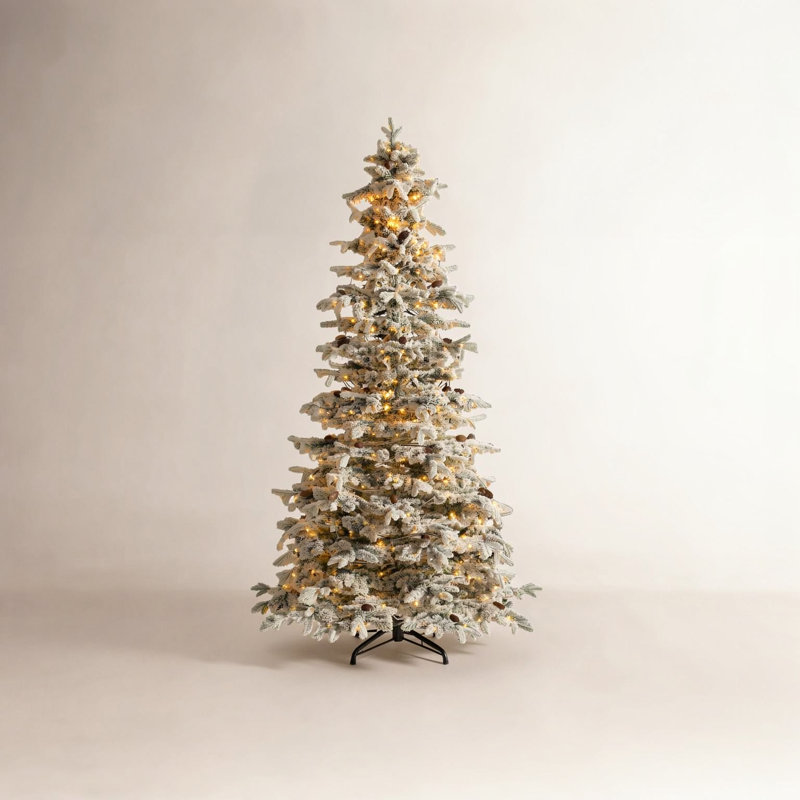 Arbre de Noël épinette mince givré pré-éclairé, 11'