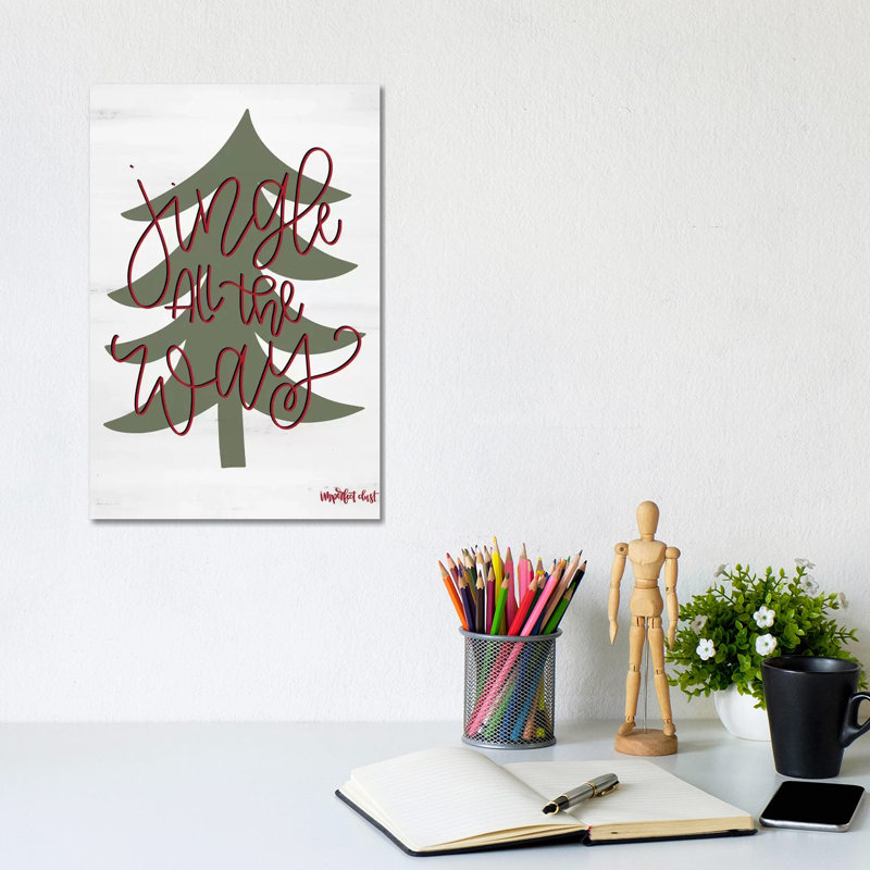 Jingle All the Way 1 Piece Wrapped Canvas Painting, 20.32 cm H x 30.48 cm W