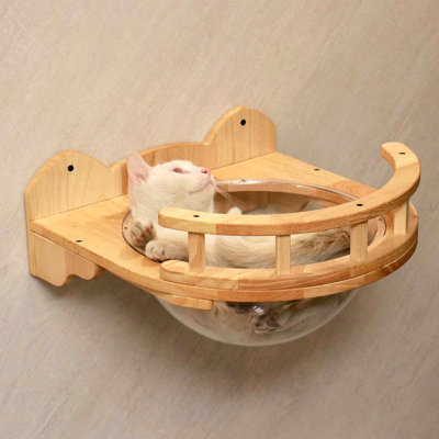 Cat Perch, Cat Space Capsule, Cat Bed Furniture, Cat Wall Mounted | Rubber Wood