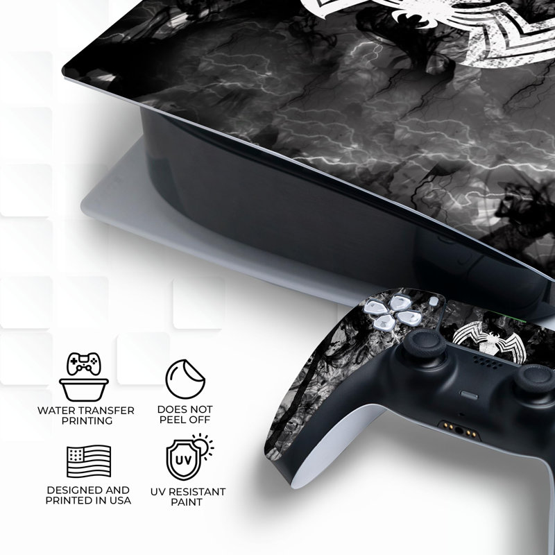 BCB Controllers Couvre-plaques pour console PS-5, édition numérique et télécommande sans fil personnalisée compatible avec la console Play-Station 5 fabriquée aux États-Unis par impression par immersion permanente (pas une peau)