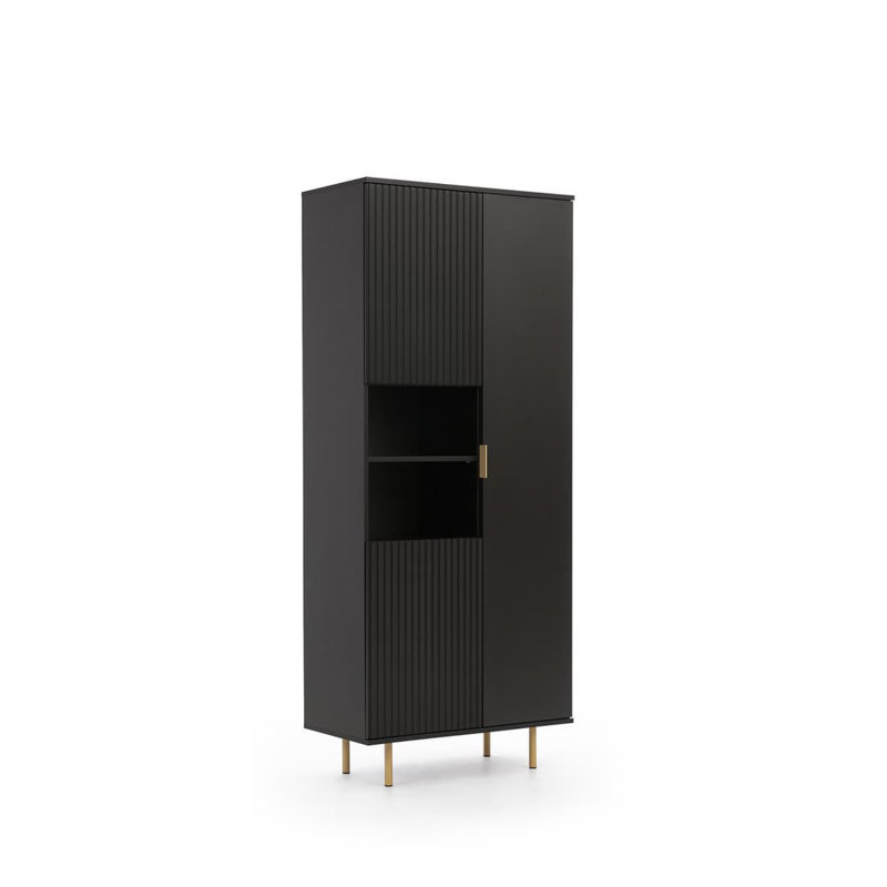 Aadhrith Display Cabinet, Black Matte