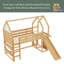 Lit mezzanine simple avec bibliothèque Design ludique pour enfants Structure en forme de maison avec glissières de sécurité de haute qualité-257988344