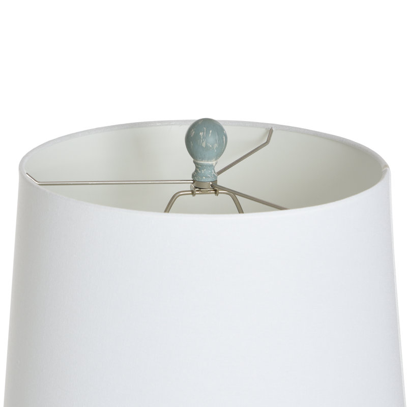 Lampe de table en résine Navasota, Bleu / vert, Blanc