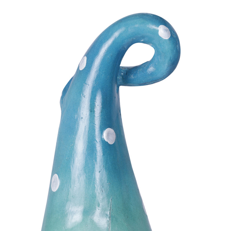 17"H Speak No Evil Gnome with Turquoise Hat Statue