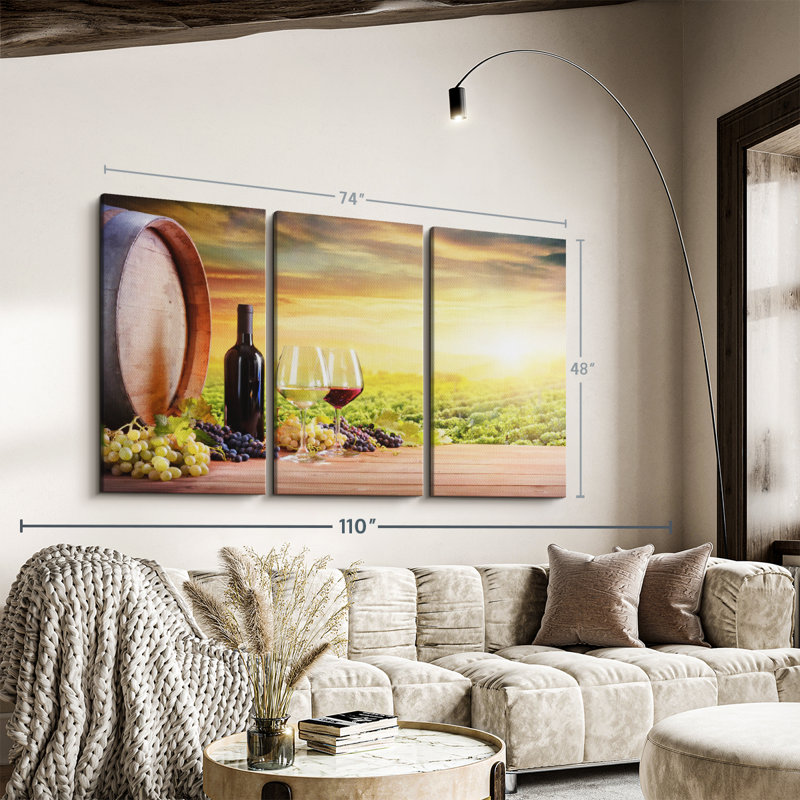 «Italian Vineyard Wine» sur toile, H 48 po x l 74 po