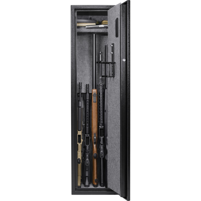 4.33 Cu Ft Biometric Keypad Rifle Safe, Key/Biometric, 52.25" H x 13" W x 13" D