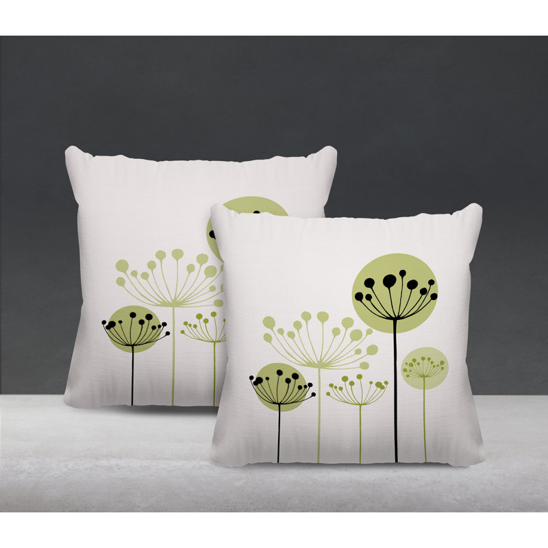 Housse et insert de coussin décoratif intérieur / extérieur en mélange de polyester, L 15 po x H 15 po, Chartreuse
