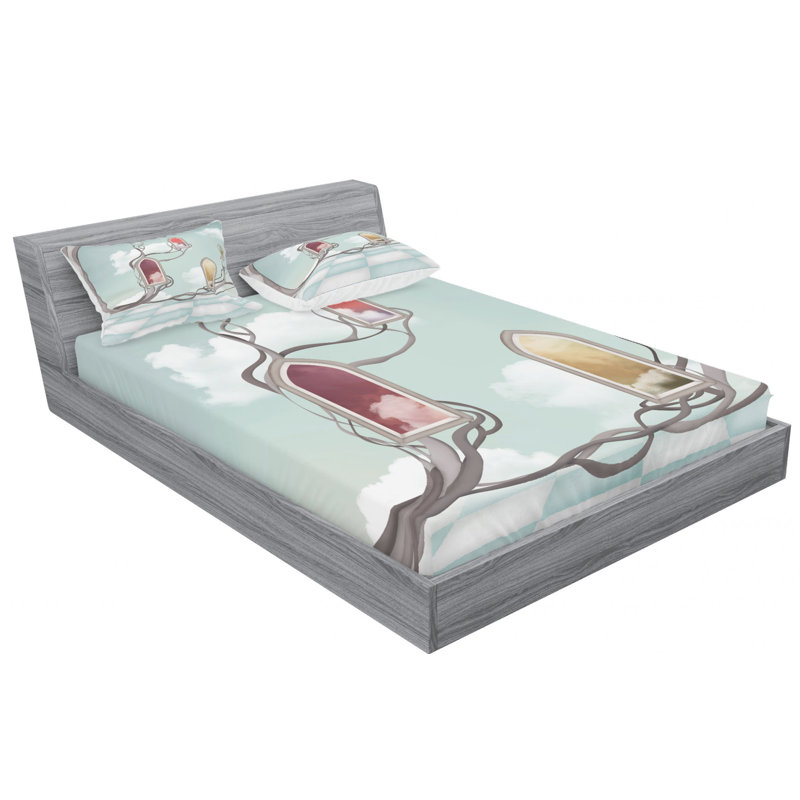 Microfiber Sheet Set, Queen Sheet Set with Fitted Sheet