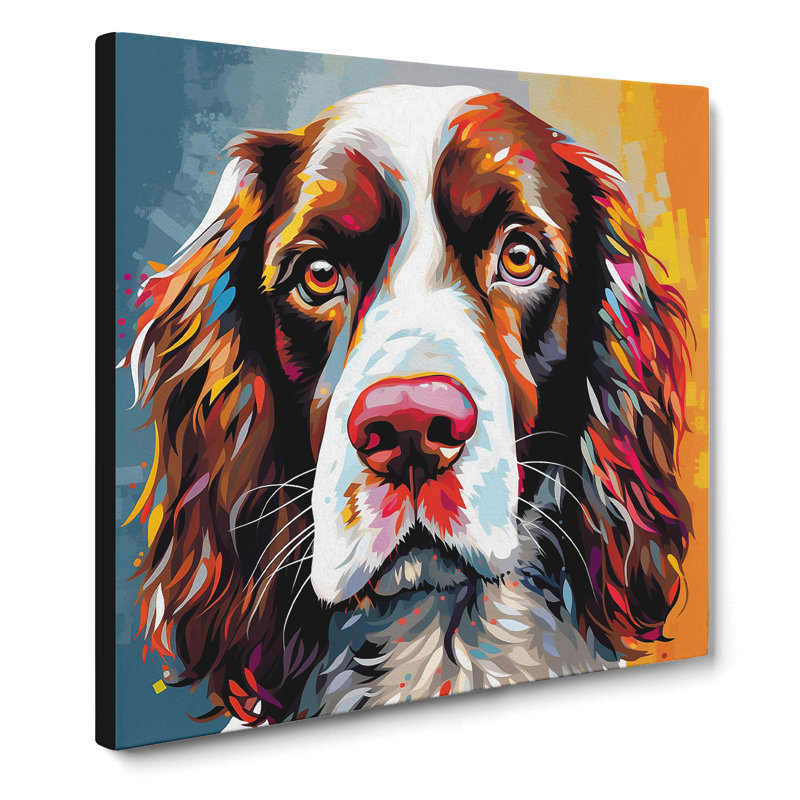 English Springer Spaniel Constructivism No.4 - Wrapped Canvas, 35cm H x 35cm W x 3cm D