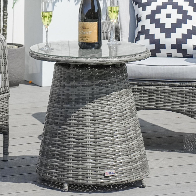 Table de bout en osier Joseph, Gris