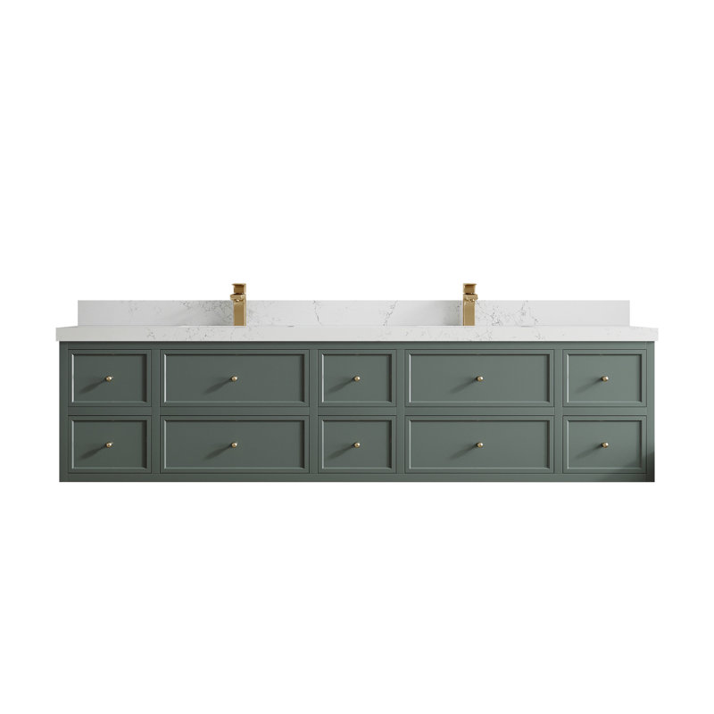 Meuble-lavabo double 84 po Roswell, 2 po - or Calacatta
