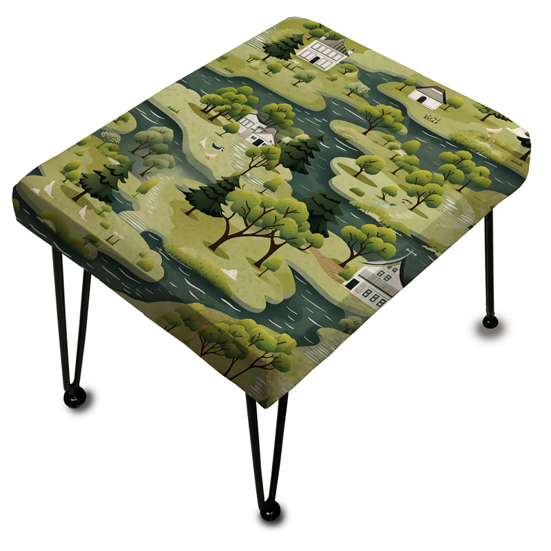 Green Zen Garden Country Home Sanctuary - Repose-pieds rectangulaire botanique