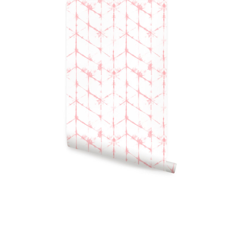 Rouleau de papier peint adhésif Tie Dye, Corail, L 2 pi x L 18 pi
