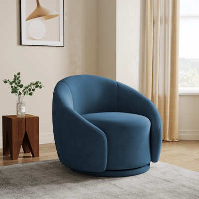 Fauteuil demi-tonneau pivotant rembourré Aunna
