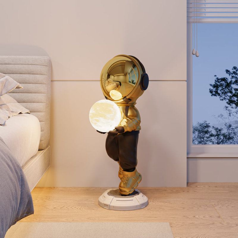 Sculpture de sol 28,8 po avec sculpture USB, Black/Gold