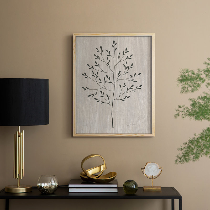 Feuilles et bois II, reproduction encadrée - bois massif, Naturel, H 30 po x l 24 po