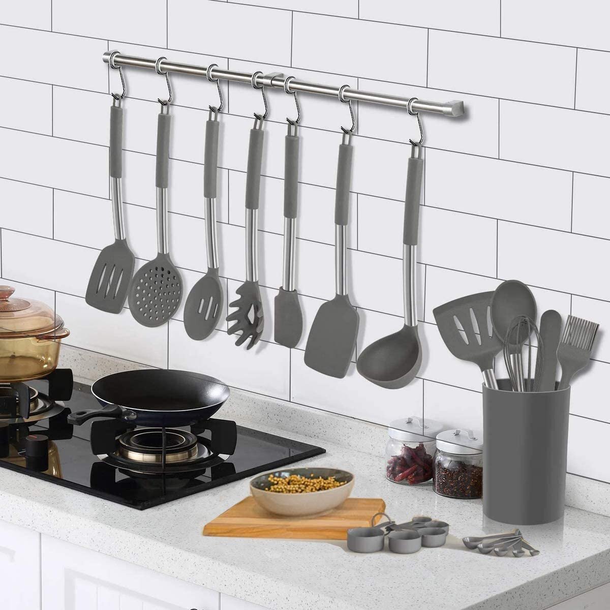 23 Nylon Kitchen Utensils & Stainless Steel Cooking Utensils Set