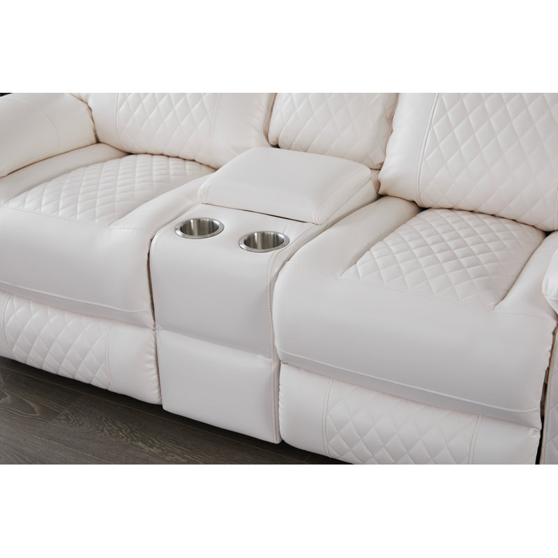 Canapé inclinable de 72,8 po Billington, Blanc