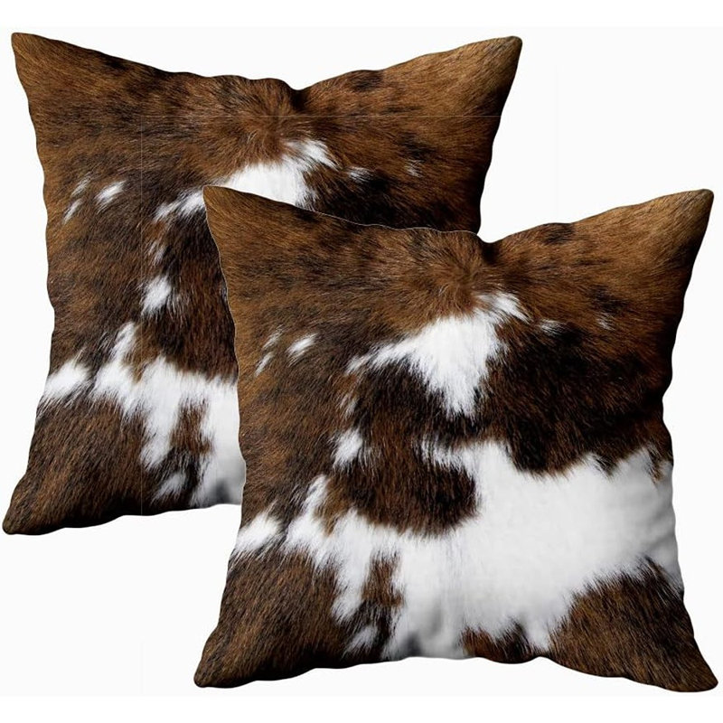 Paquet de 2 housses de coussins décoratifs en cuir de vache de Noël