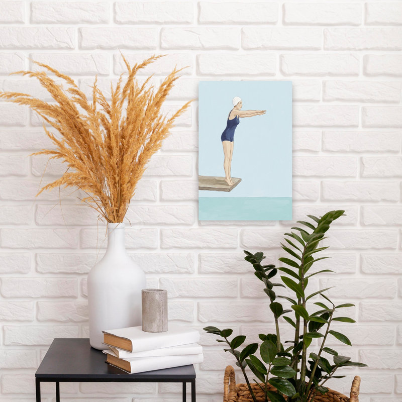 «Classic Swim Moment», art mural rétro rétro classique, 18" H x 12" W