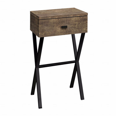 Accent Table, Side, End, Nightstand (Bedside Side Table), Lamp, Storage Drawer, Laminate, Metal, Contemporary, Modern