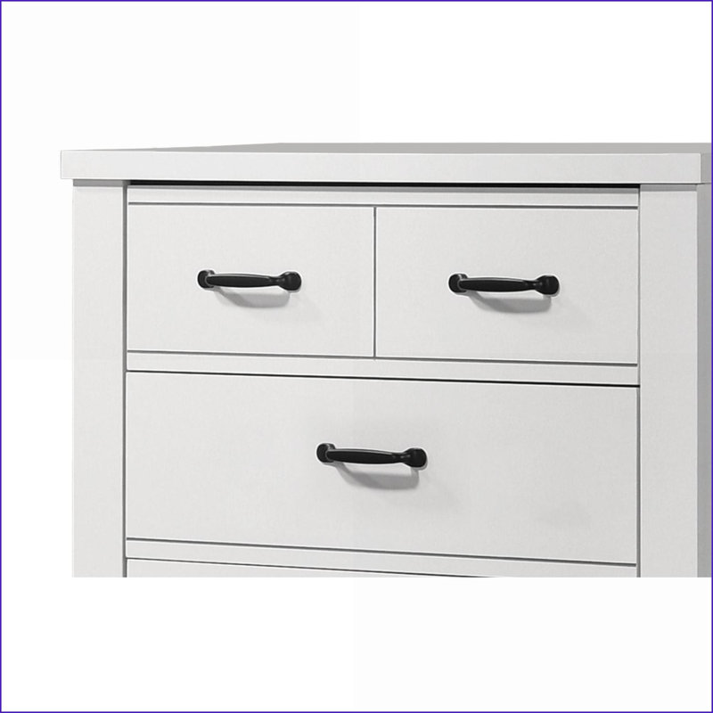 Commodes | Commode blanche moderne 5 tiroirs 31 po Cassini | Blanc | Bois d'ingénierie