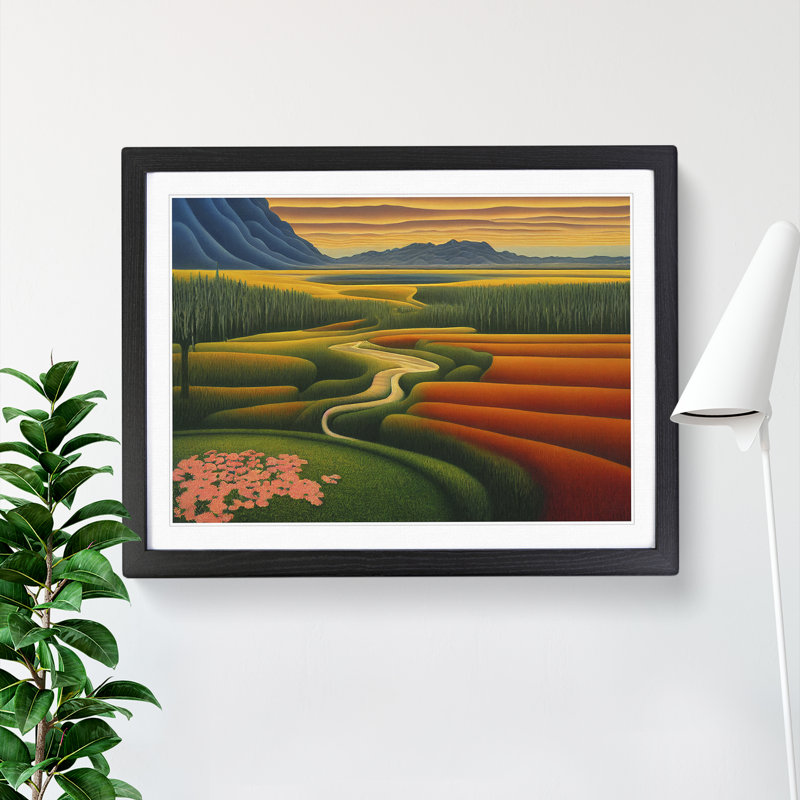 Spellbinding Spring Meadow Landscape - Single Picture Frame Print, Black Framed, 46cm H x 64cm W x 2cm D