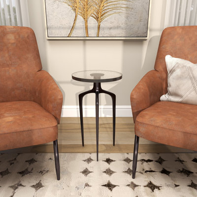 Carolan Glass Cross Legs End Table