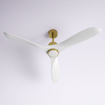 Antinisha 60" Solid Wood 3-Blade Propeller LED Ceiling Fan with Light Kit and Remote Control