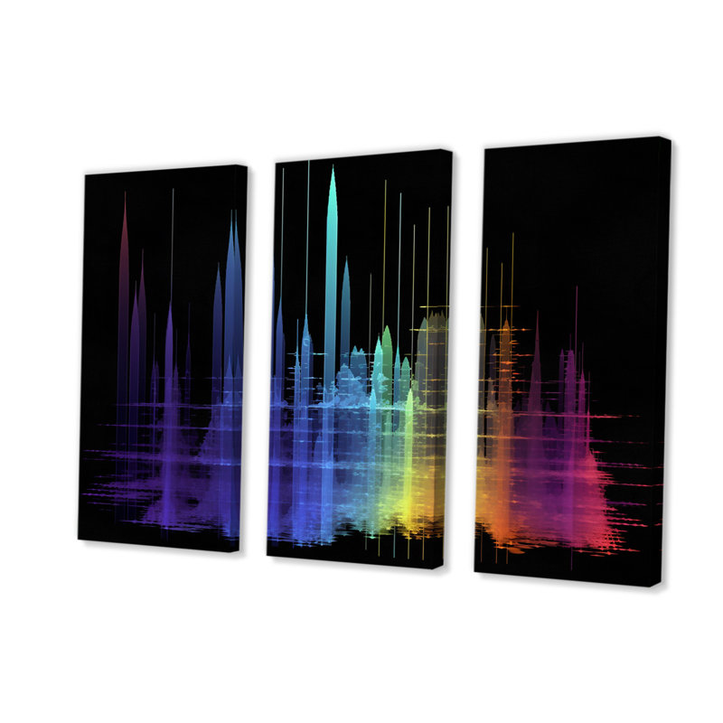 Sounds of the Waves Spectogram I - Abstract Shapes, reproduction d'art sur toile, H 40 po x l 60 po x P 1 po