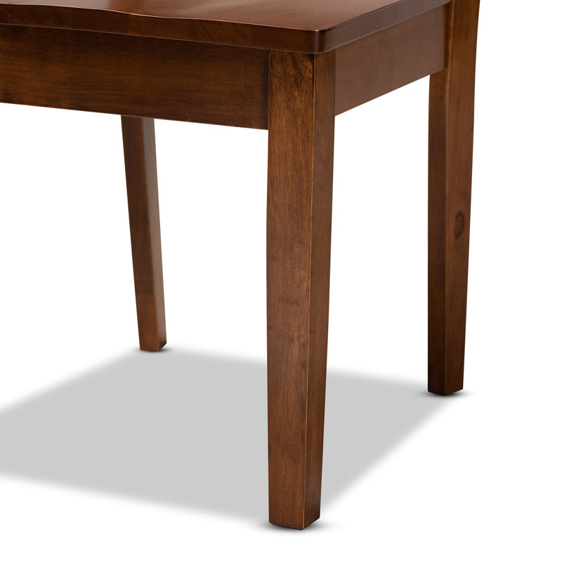 Chaise d'appoint en bois massif Annorah, Noyer brun