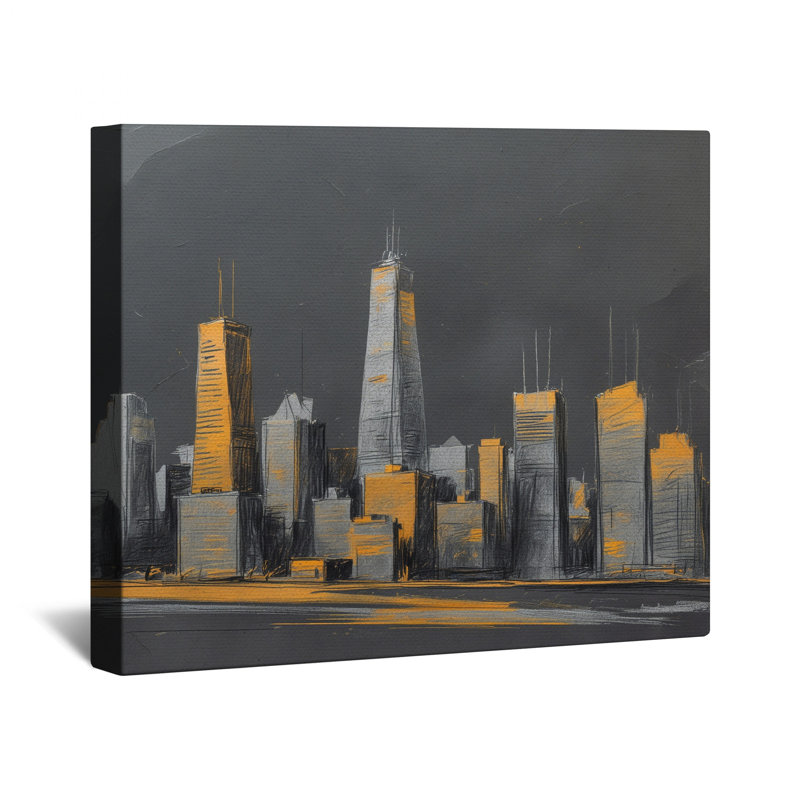 Toile de ville croisée sur toile tendue en plusieurs tailles, 32 po x 32 po