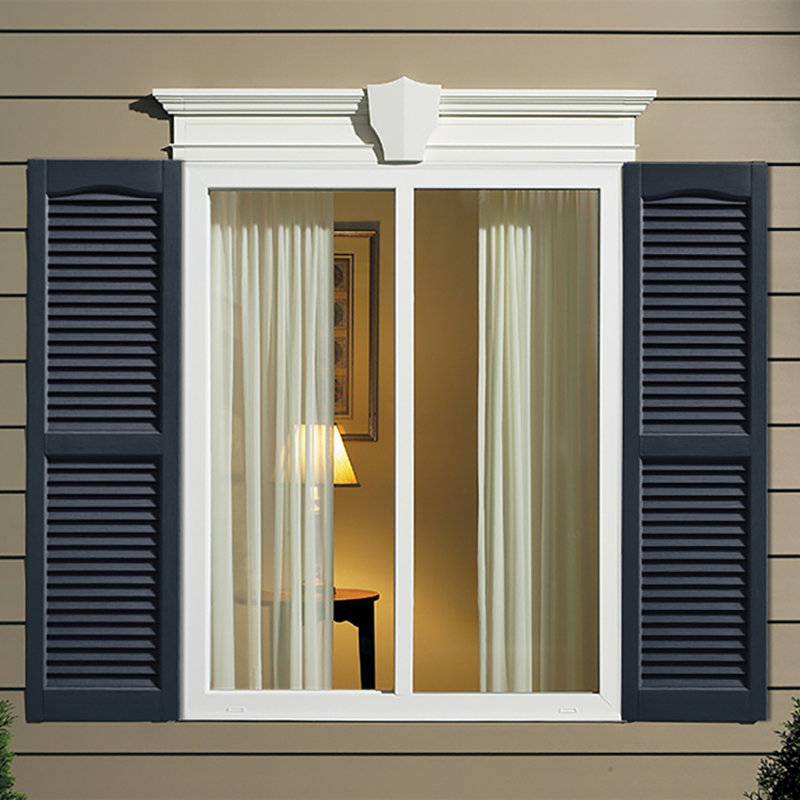 Shutters Vinyl Louvered, 50" H x 14" W x 0.93" D, White