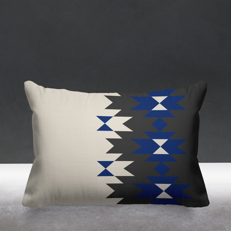 Coussin décoratif intérieur / extérieur Shako Southwestern, Bleu marine