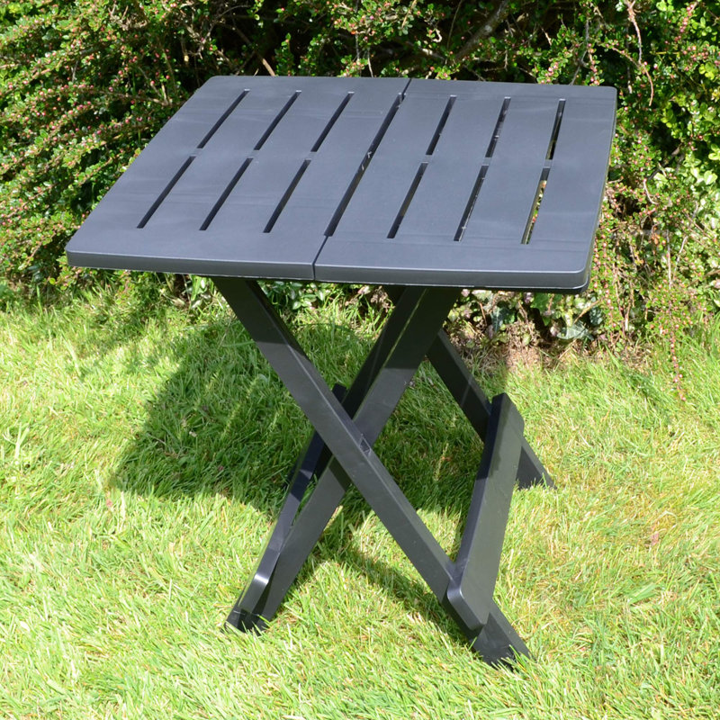 Drexell Folding Plastic Side Table, Anthracite