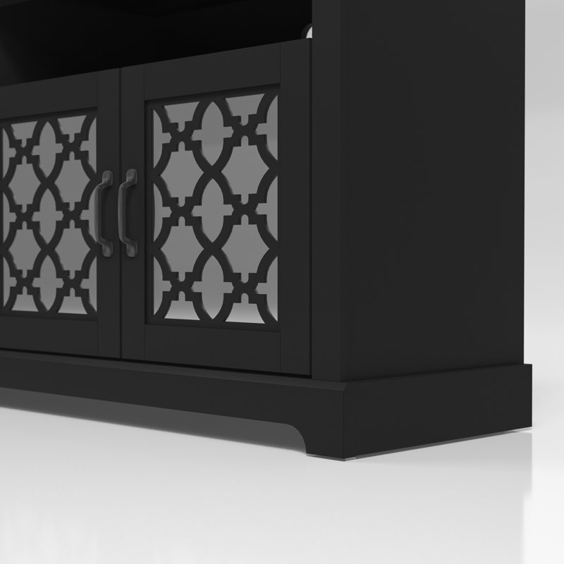 Meuble télé avec rangement ouvert pour téléviseur de 75 po ou moins Chessani, Noir