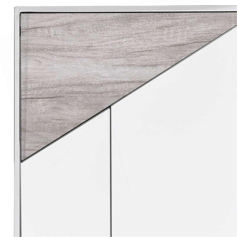 Miroir mural à motif géométrique exquis avec cadre en métal robuste pour un décor élégant