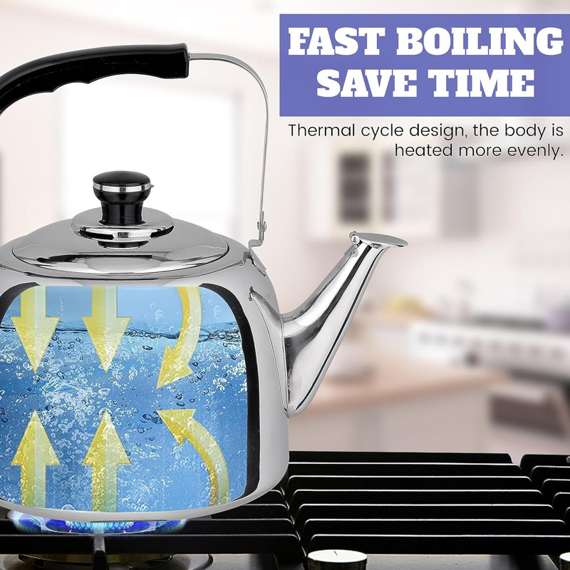 Poignée mobile pour cuisinière Ttak Houseware dénotant une bouilloire | Poignée en bakélite à cuisson rapide en acier inoxydable avec sifflet à cuisson rapide | Théière alimentaire de qualité alimentaire
