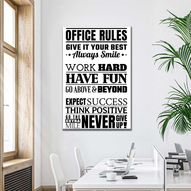 " Fun Office Rules Multi Panel Canvas Canvas Print " by HomeyNotes Studio, 24" H x 16" W x 1.25" D