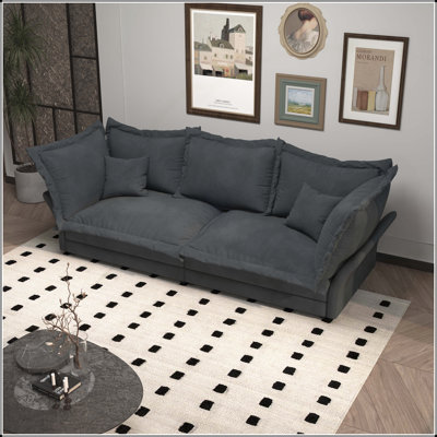 Canapé confortable de 90,55 pouces, siège profond avec plusieurs coussins moelleux, convertible en chaise longue pour une utilisation polyvalente