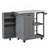 Outdoor Kitchen Island Fir Wood Prep Station Lockable Kitchen Cart with Stainless Top, Ample Storage Space-128765672
