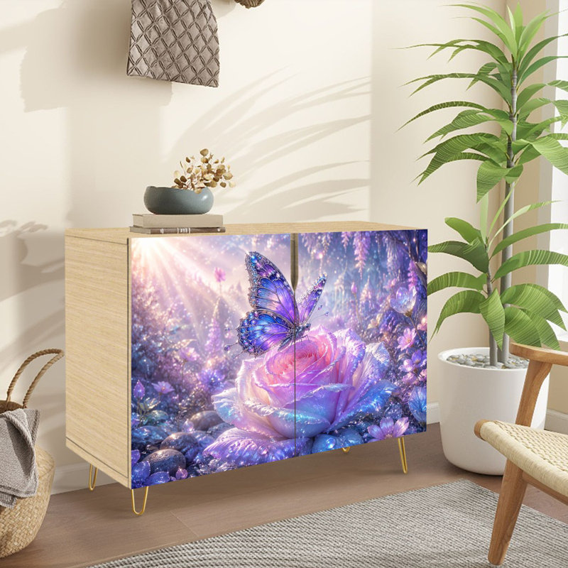 Buffet Buffet avec rangement Fantasy Blue Butterfly