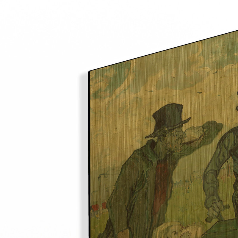 «The Drinkers» par Vincent Van Gogh, art mural en métal doré, 16 po x 12 po, 16 po x 12 po