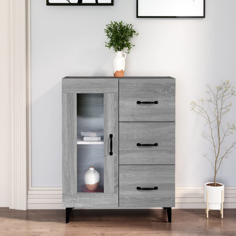 Aaroh 69.5Cm Wide 3 Drawer, Grey Sonoma