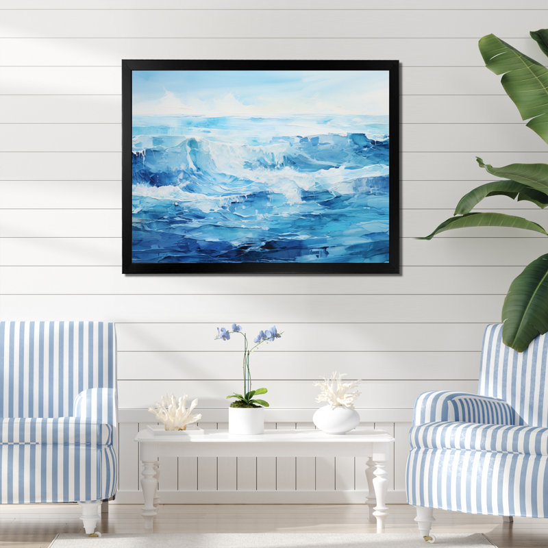 Impression sur toile Ocean Sapphire Infinity III, H 24 po x l 32 po x P 1 po, Cadre simple noir