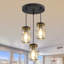 Camelot 3 - Light Cluster Pendant Lighting Matte Black Mason Jar Kitchen Island Pendant Fixtures