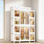 Armoire-penderie classique en polypropylène blanc avec 12 portes magnétiques et 2 tringles