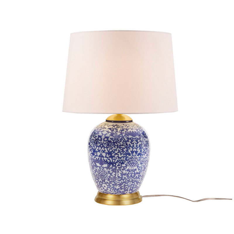 Lampe de table bleue en céramique