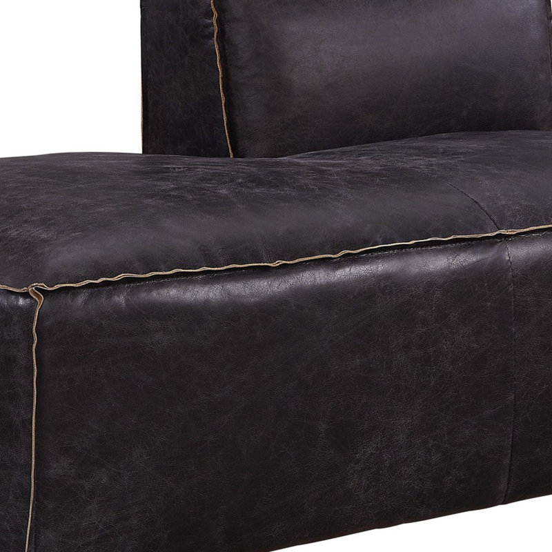 Méridienne Quamine, Antique Slate Genuine Leather