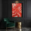 Abstrait art fluide sur toile rouge 64-232340098